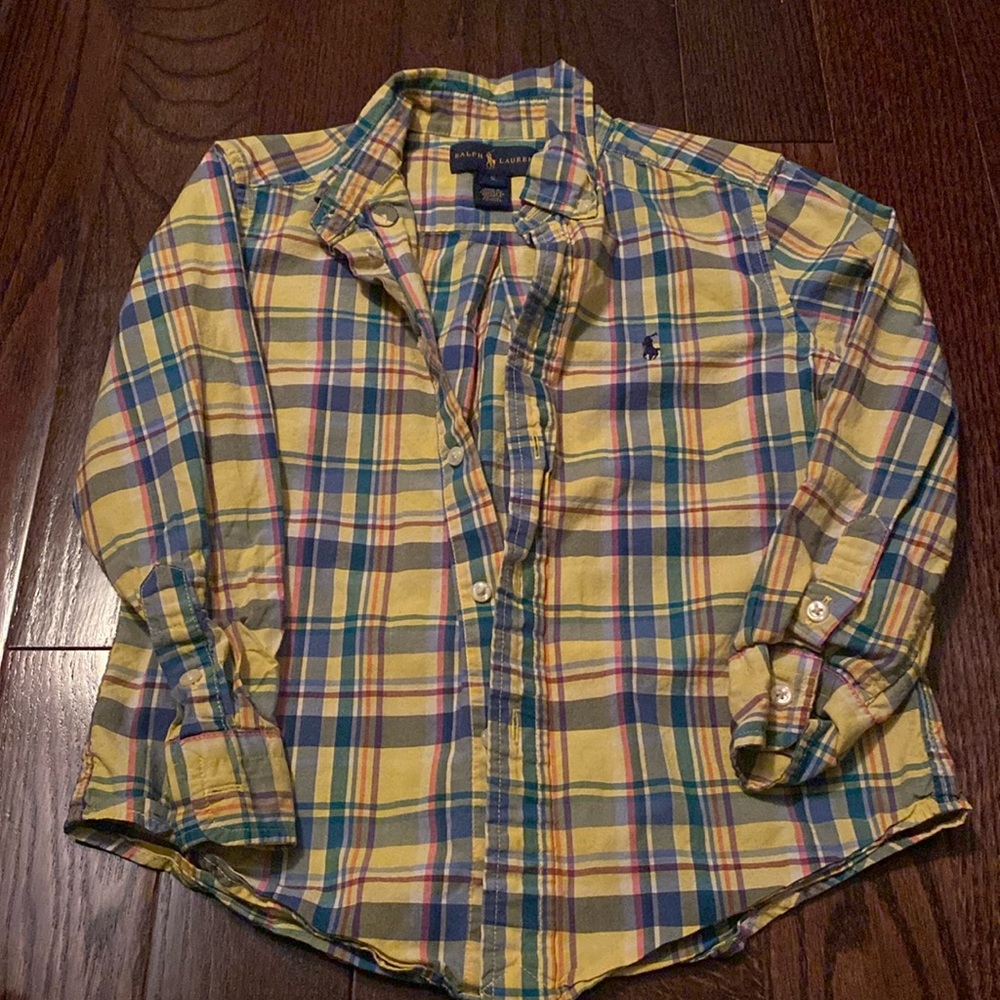 Polo Ralph Lauren Boys Checked Madras Plaid Button Up Shirt Size 5T